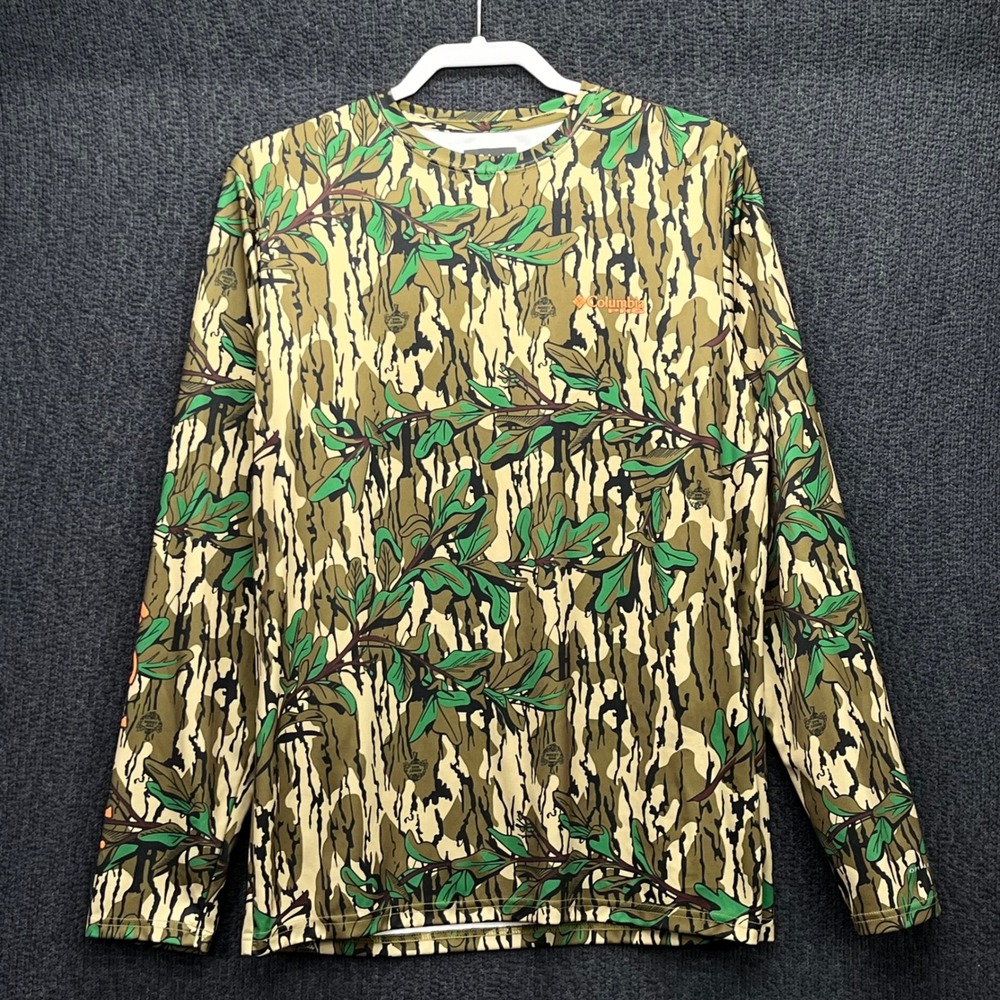 Columbia PHG Luke Combs Mossy Oak Camo Long Sleeve Shirt Mens Small XM9566